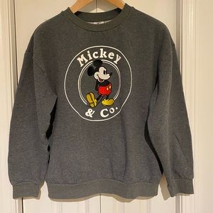 Universal Heather Grey Crewneck Sweater with Mickey Design